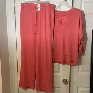 New York & Co Women's Coral Sleepwear Lounge Set, Brand New! Size XL